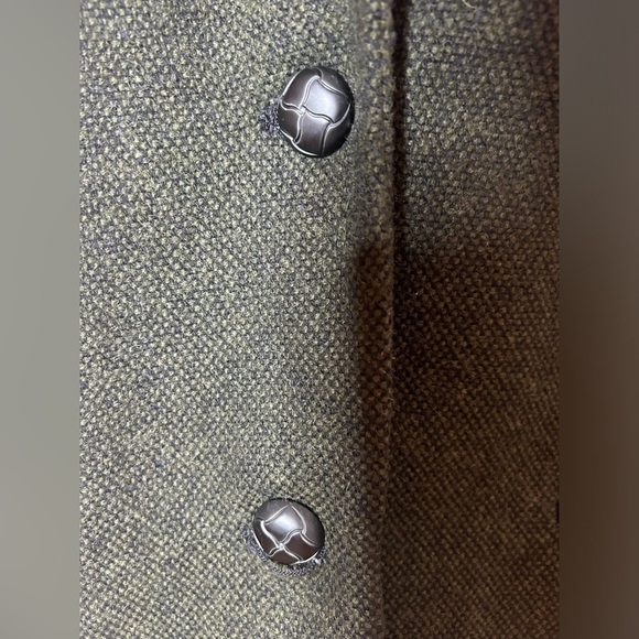 Laura Jefferies 90s Dark Hunter Green Wool Blend Suede Collar Blazer M - Picture 5 of 11